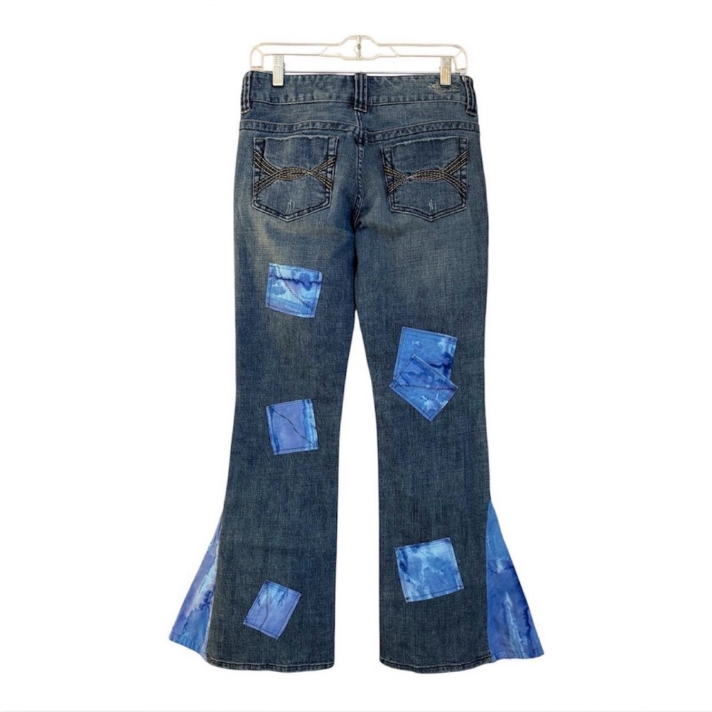 Refuge Blue Patchwork Flare Jeans - image 2